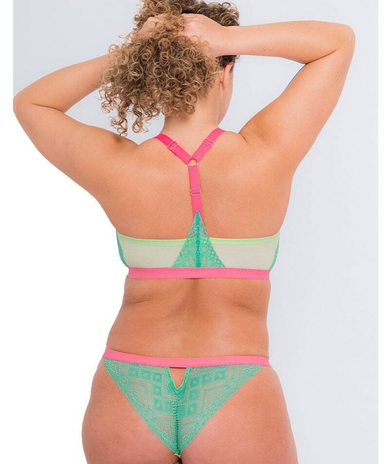 Curvy Kate Front and Centre Wire-free Bralette - Mint/Pink Green Bras 