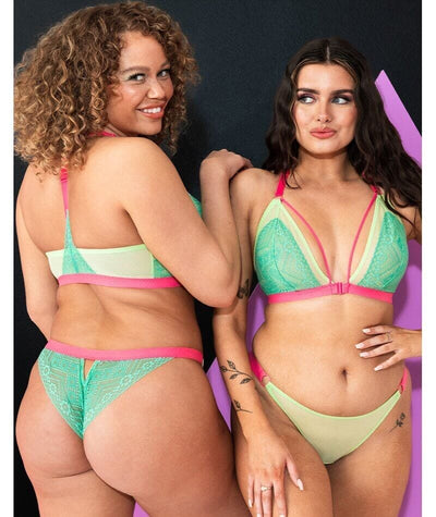 Curvy Kate Front and Centre Brazilian Brief - Mint/Pink Green Knickers 