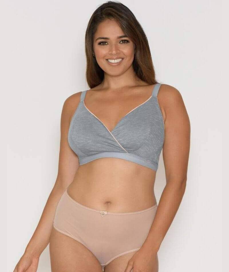 Curvy Kate In My Dreams Soft Cup Wirefree Bralette - Grey/Peach Bras 
