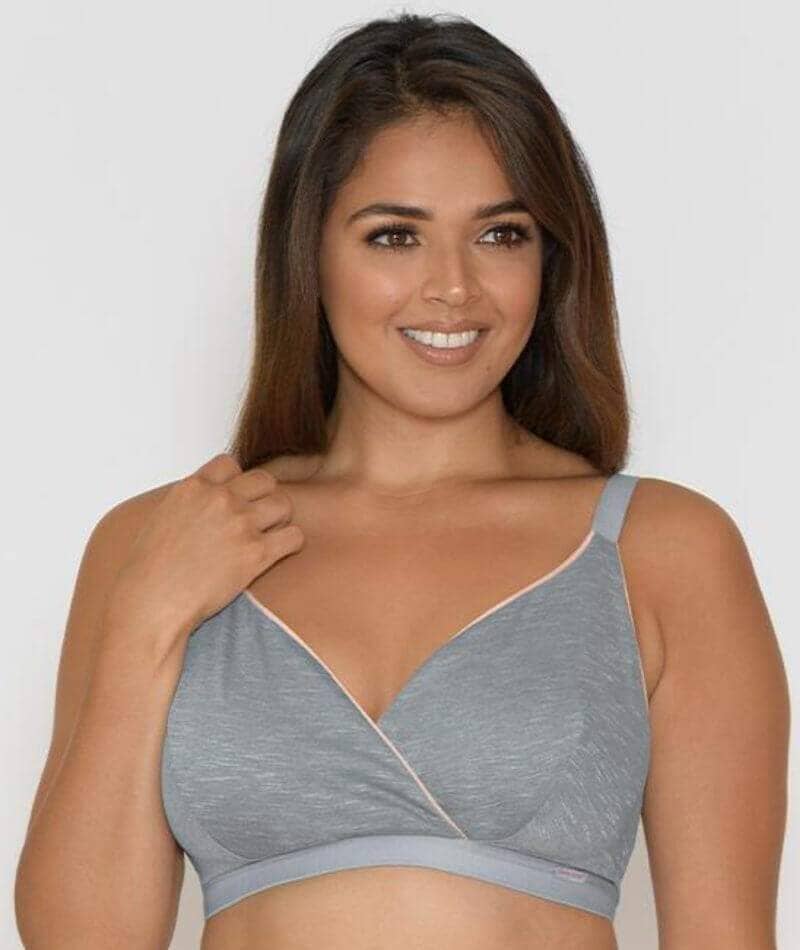 Curvy Kate In My Dreams Soft Cup Wirefree Bralette - Grey/Peach Bras 