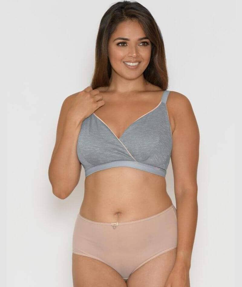 Curvy Kate In My Dreams Soft Cup Wirefree Bralette - Grey/Peach Bras 