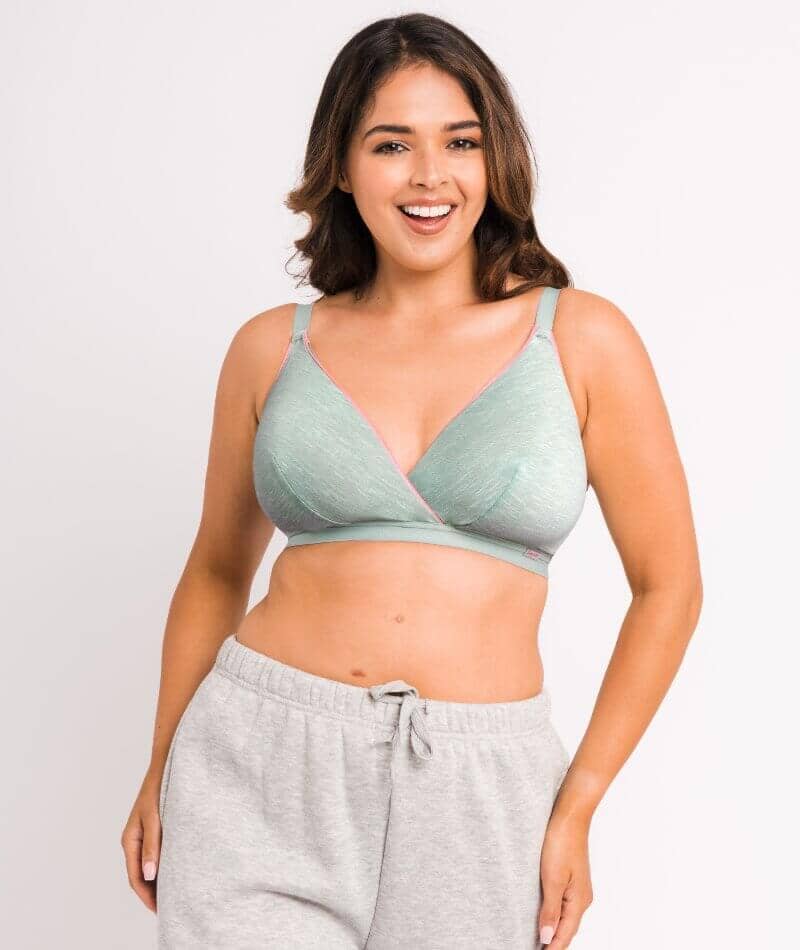 Curvy Kate In My Dreams Soft Cup Wirefree Bralette - Mint/Pink Bras 