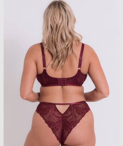 Curvy Kate Lace Daze Brazilian Brief - Claret Red Knickers 