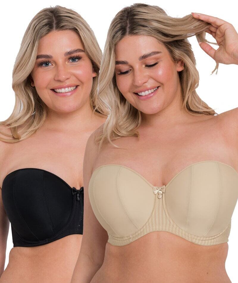Curvy Kate Luxe Strapless Bra 2 Pack - Biscotti/Black – Big Girls Don't Cry  (Anymore)