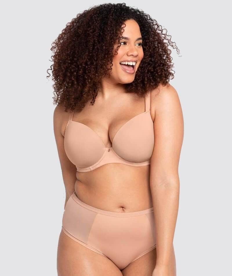 Curvy Kate Smoothie T-Shirt Plunge Bra - Latte Bras 