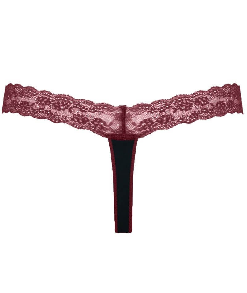 Curvy Kate Twice the Fun Reversible Thong - Oxblood/Black Knickers 
