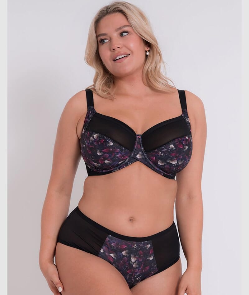 Curvy Kate Wonderfully Full Cup Bra - Black Floral Bras 