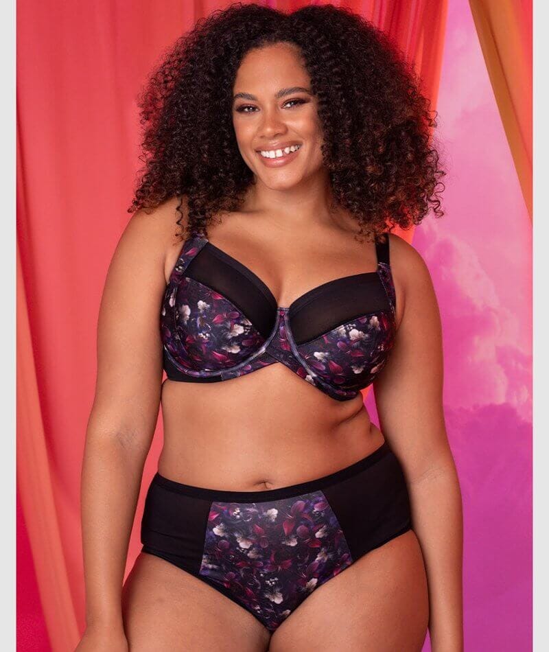 Curvy Kate Wonderfully Full Cup Bra - Black Floral Bras 