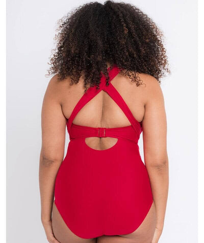 Curvy Kate Wrapsody Bandeau One Piece Swimsuit - Red Swim 