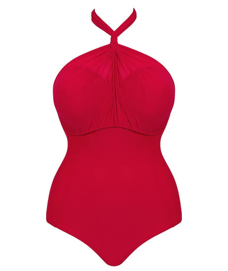 Curvy Kate Wrapsody Bandeau One Piece Swimsuit - Red Swim 