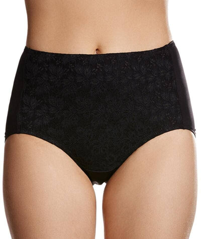 Jockey No Ride Up Microfibre and Lace Full Brief - Black Knickers 