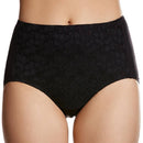 Jockey No Ride Up Microfibre and Lace Full Brief - Black