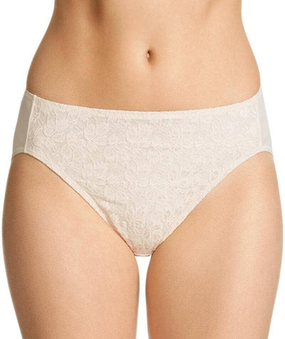 Jockey No Ride Up Microfibre and Lace Hi Brief - Cream Knickers 