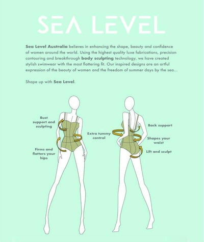 Sea Level Essentials Short Sleeve B-DD Cup One Piece Swimsuit - Black Swim 