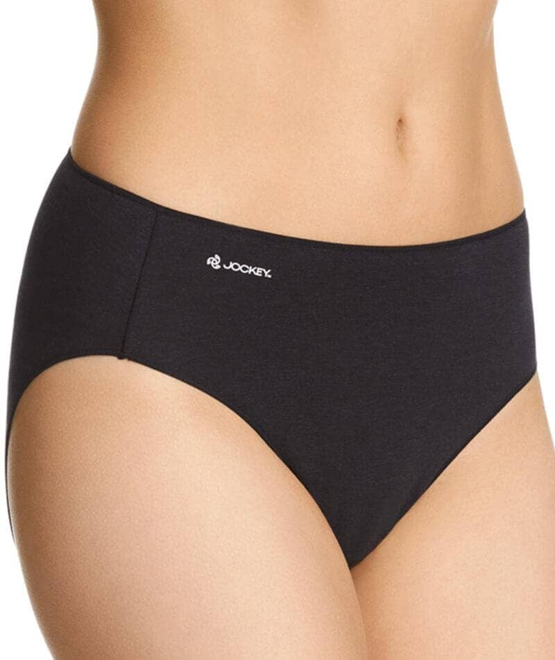 Jockey No Panty Line Promise Bamboo Naturals Hi Cut Brief - Black Knickers 