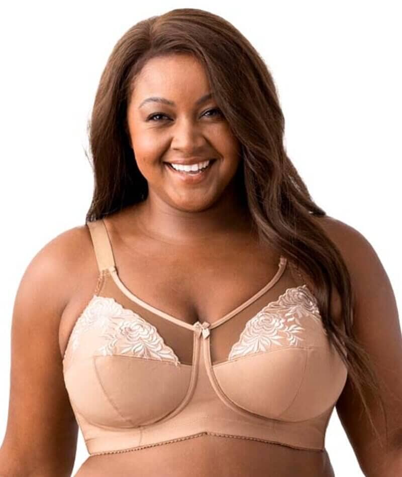 Elila Embroidered Wirefree Bra - Mocha Bras  
