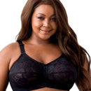 Elila Embroidered Lace Wire-Free Bra - Black