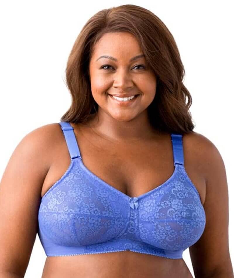 Elila Embroidered Lace Wirefree Bra - Cobalt Bras  