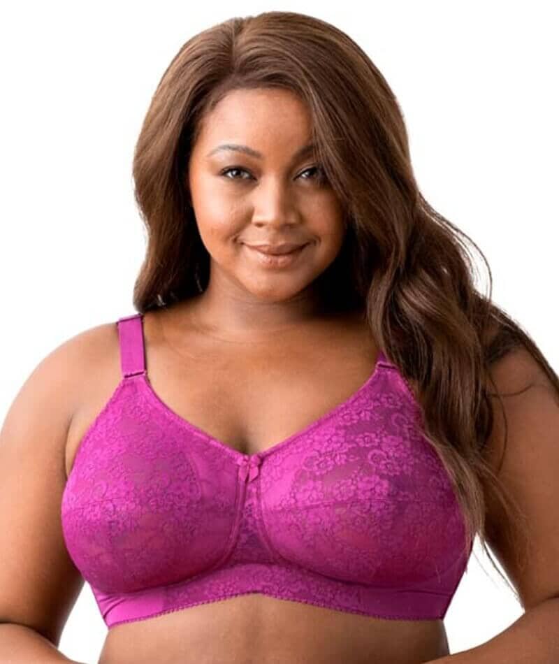 Elila Embroidered Lace Wirefree Bra - Fuchsia Bras 