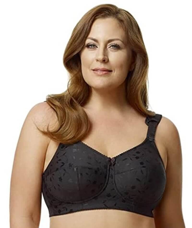 Elila Jacquard Wirefree Bra - Black Bras  