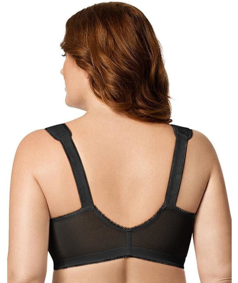 Elila Front Opening Wirefree Posture Bra - Black Bras 