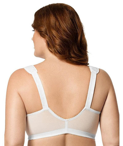 Elila Front Opening Wirefree Posture Bra - White Bras 