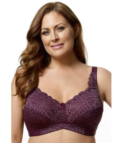 Elila Stretch Lace Wirefree Bra - Plum Bras 