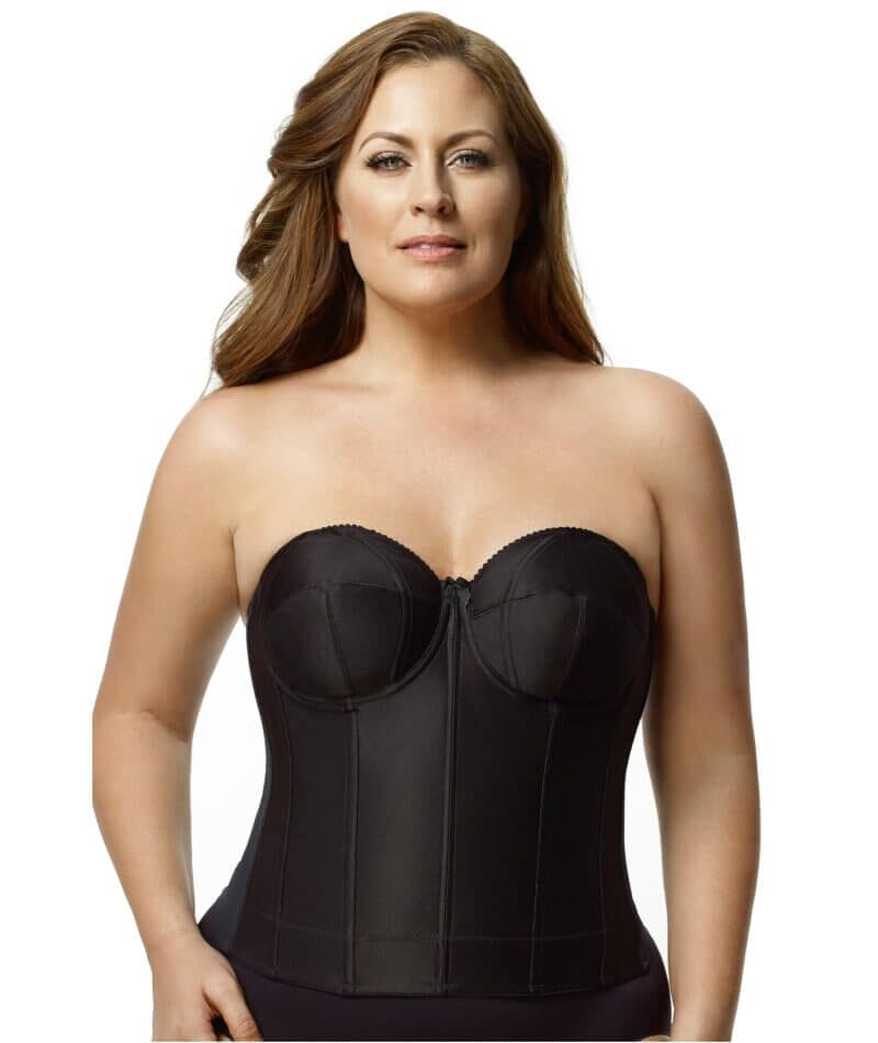 Elila Underwired Satin Strapless Longline - Black Bras  