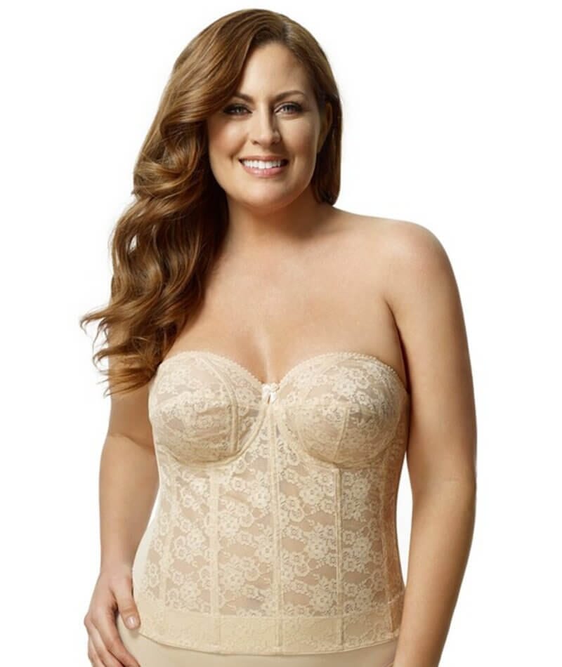 Elila Underwired Lace Strapless Longline Bra - Nude Bras  