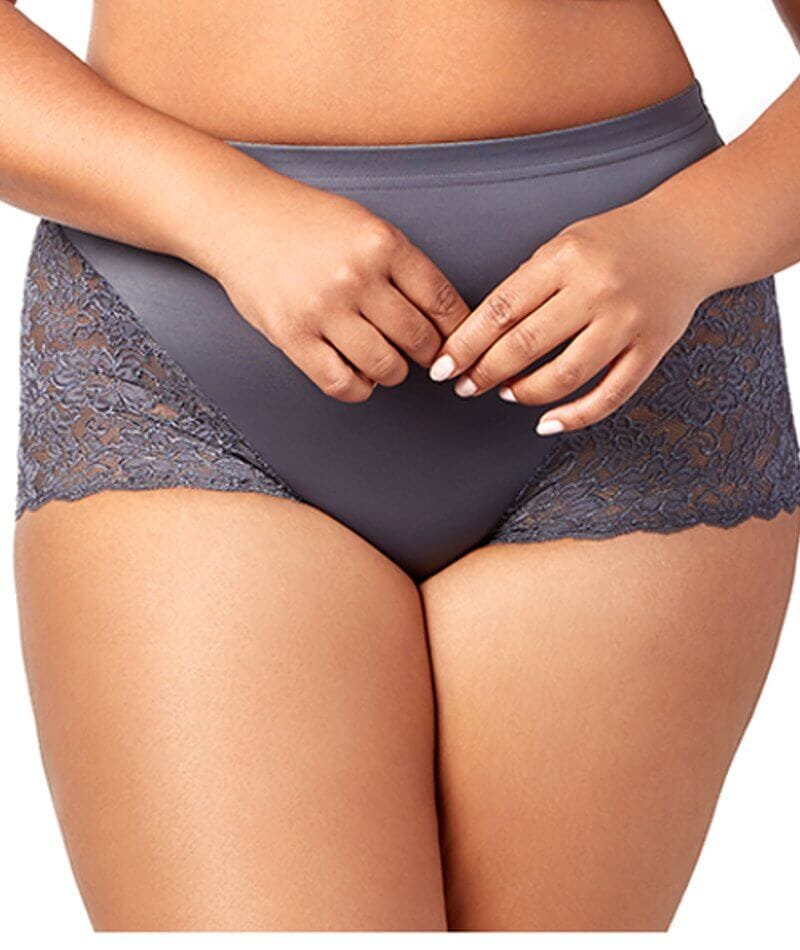 Elila Cheeky Stretch Lace Brief - Grey Knickers 