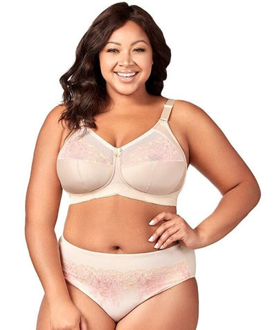 Elila Swiss Embroidered Soft Cup Wirefree Bra - Nude Bras 