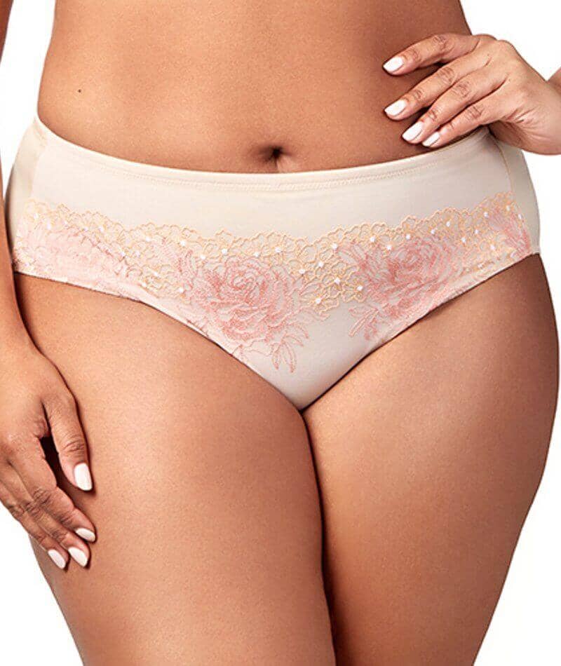 Elila Swiss Embroidered Microfiber Panty - Nude Knickers  