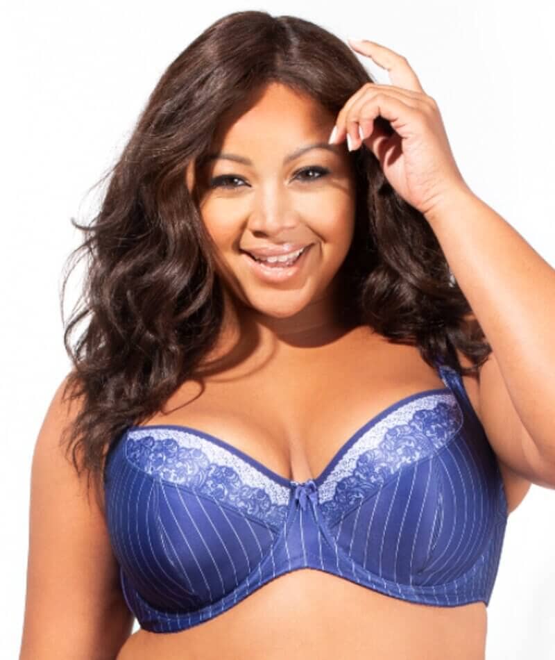 Elila Printed Balcony Underwire Bra - Bluewhite Bras 