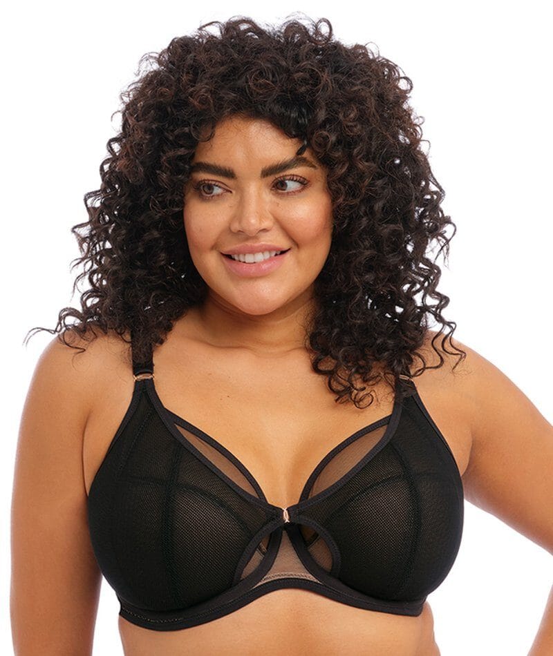 Elomi Kintai Underwired Plunge Bra - Black Bras  