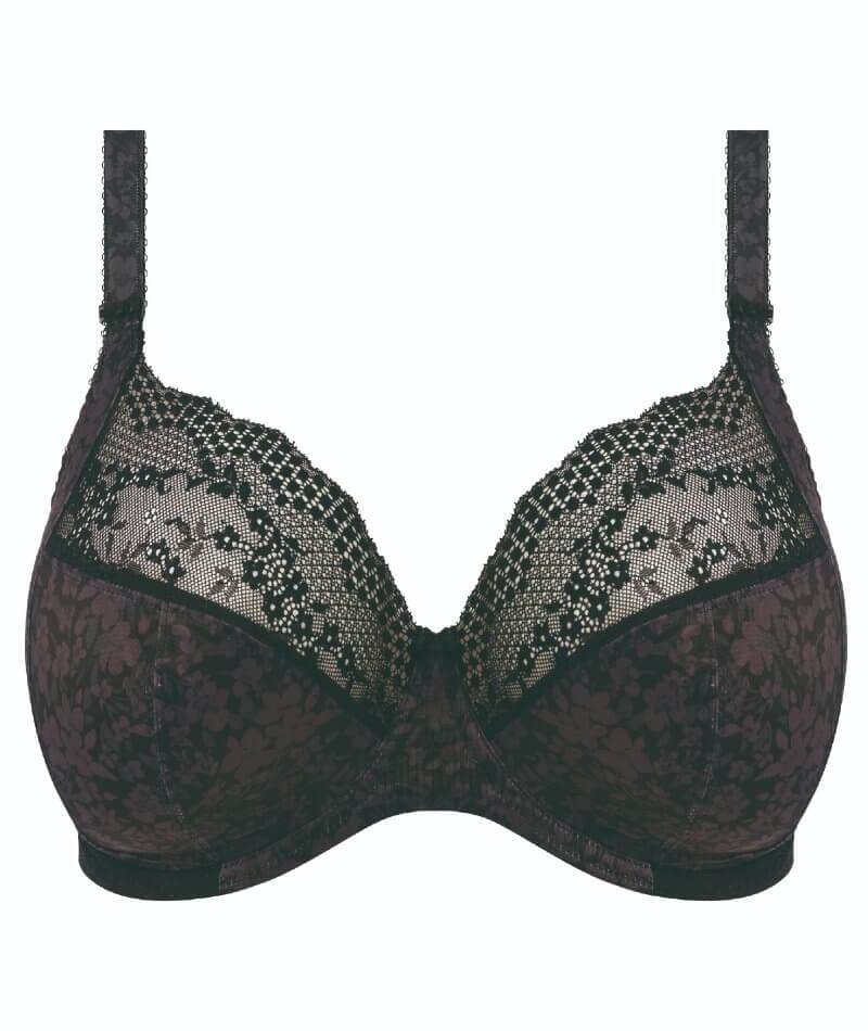 Elomi Lucie Underwire Stretch Plunge Bra - Black Bras 