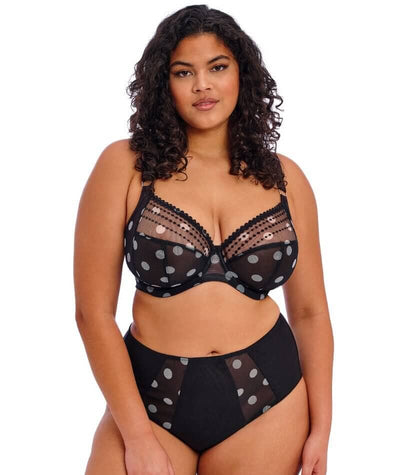 Elomi Matilda Underwired Plunge Bra - Black Dot Bras 