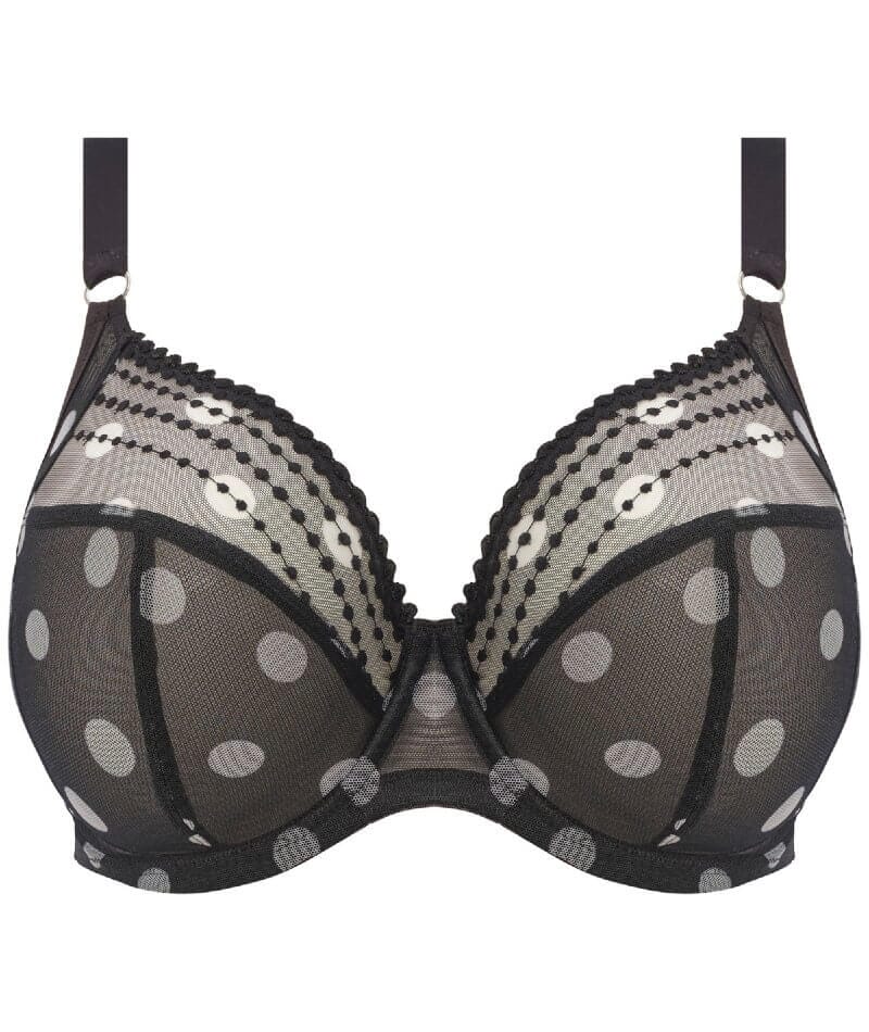 Elomi Matilda Underwired Plunge Bra - Black Dot Bras 