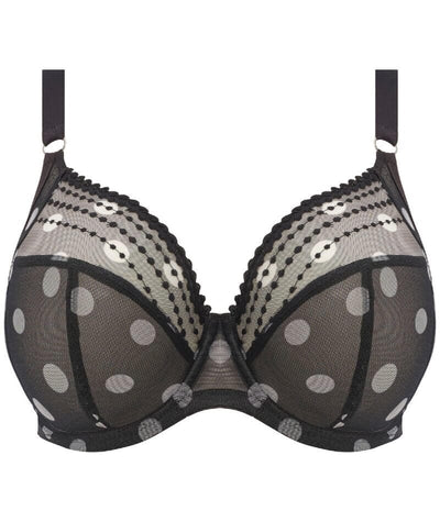 Elomi Matilda Underwired Plunge Bra - Black Dot Bras 