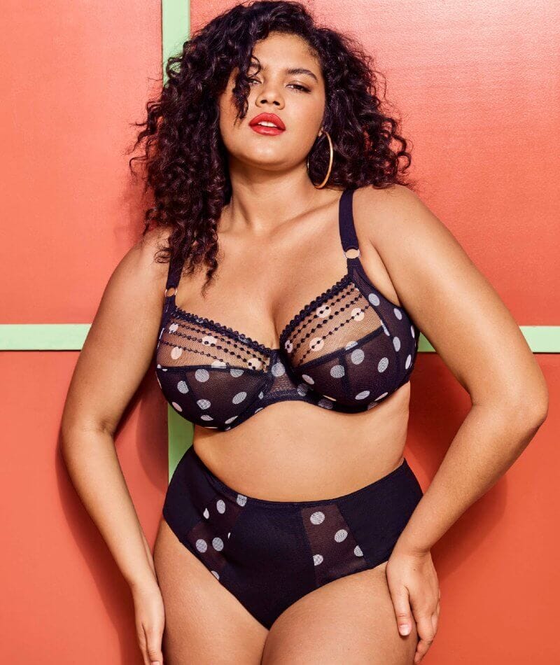 Elomi Matilda Underwired Plunge Bra - Black Dot