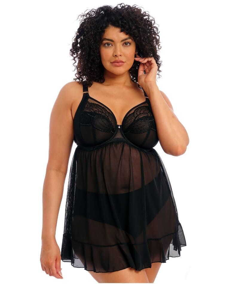Elomi Priya Underwired Babydoll - Black Babydoll / Chemise  