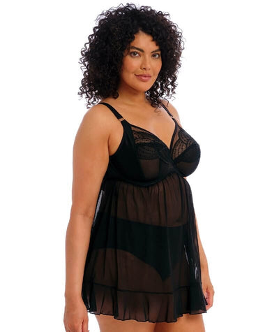 Elomi Priya Underwired Babydoll - Black Babydoll / Chemise 