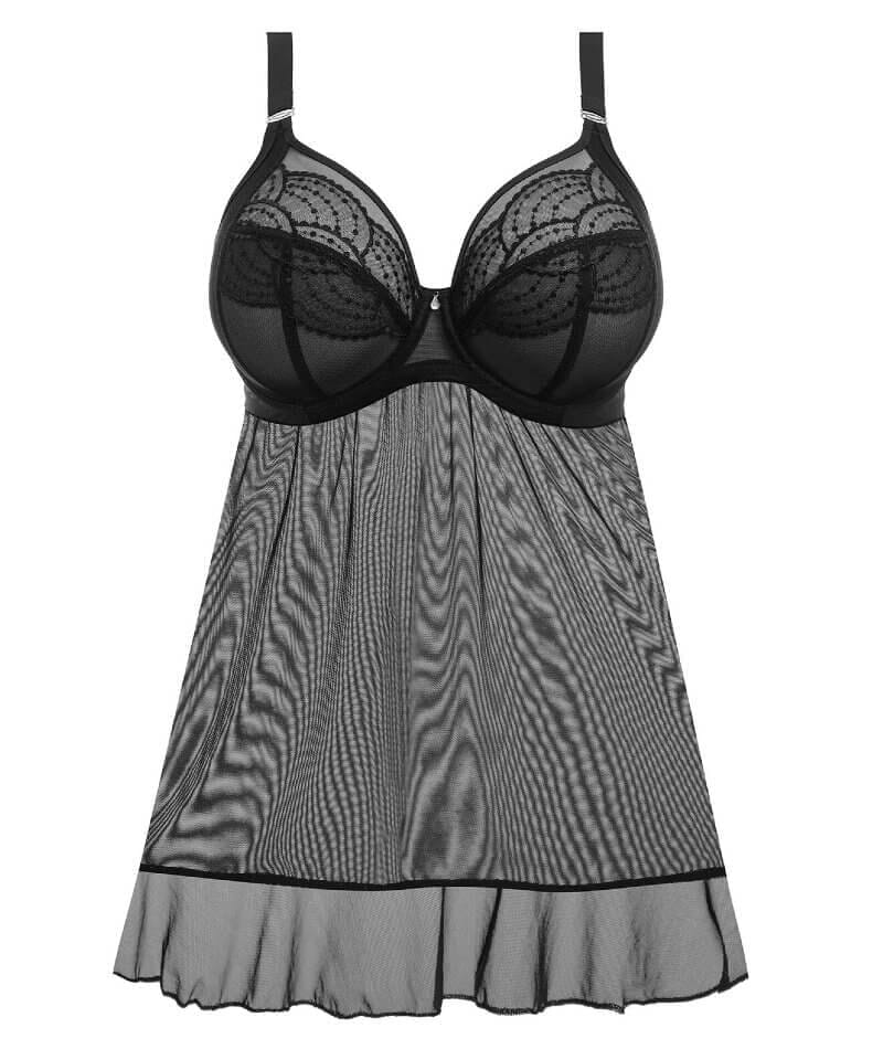 Elomi Priya Underwired Babydoll - Black Babydoll / Chemise 