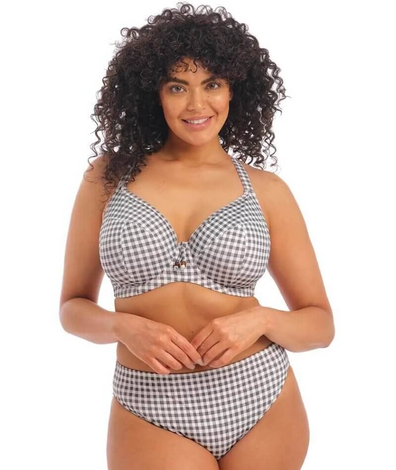 Elomi Swim Checkmate Mid Rise Bikini Brief - Grey Marl Swim 