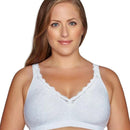 Exquisite Form Fully Comfort Lining Wire-Free Bra With Jacquard Lace - White