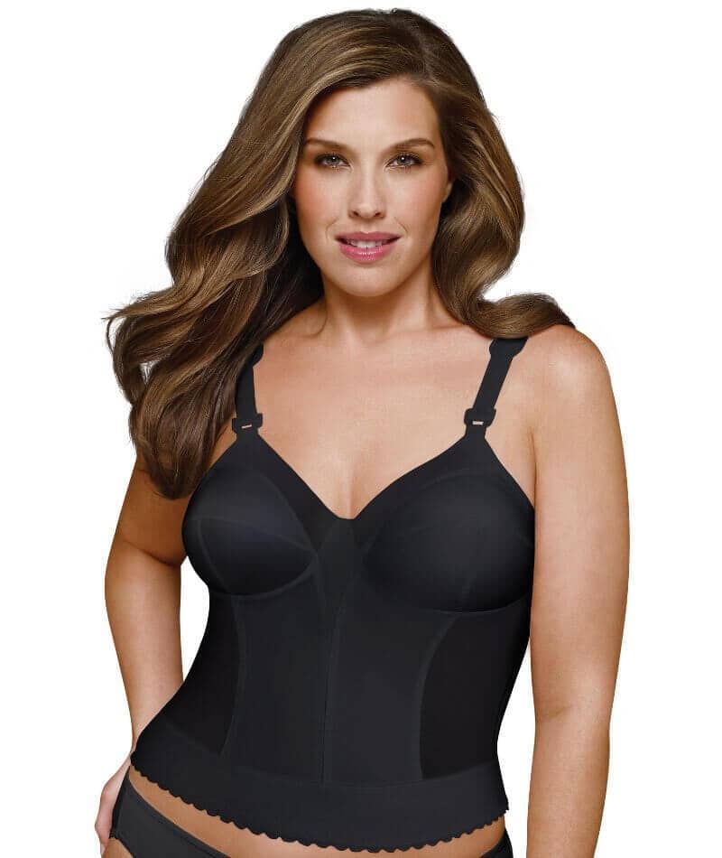 Exquisite Form Fully Back Close Longline Wirefree Bra - Black Bras  