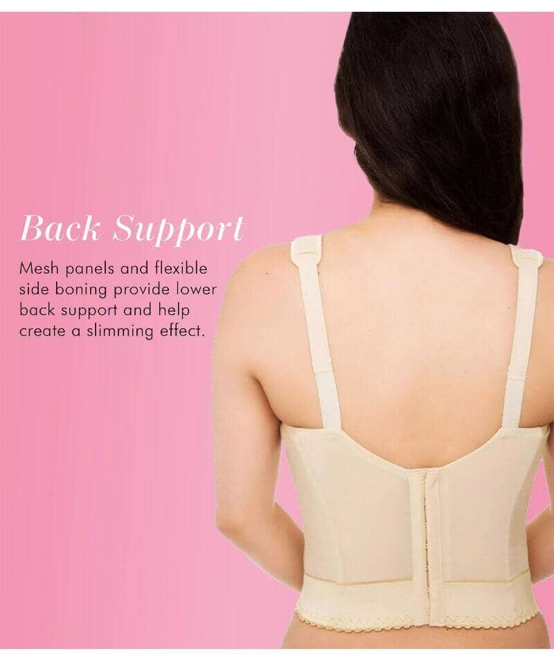 Exquisite Form Fully Back Close Longline Wirefree Bra - Beige Bras 