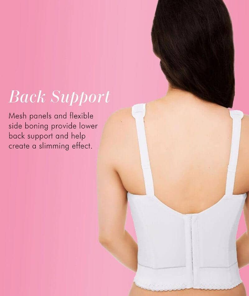 Exquisite Form Fully Back Close Longline Wirefree Bra - White Bras 