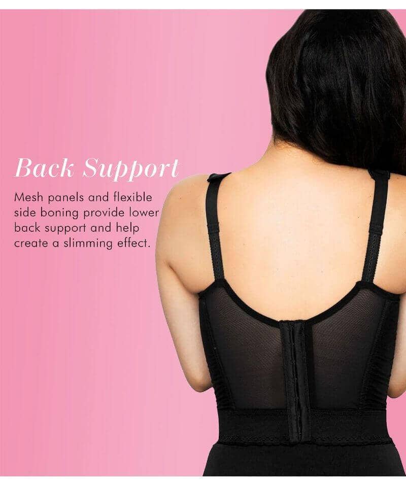 Exquisite Form Fully Back Close Longline Wirefree Bra - Black Bras 