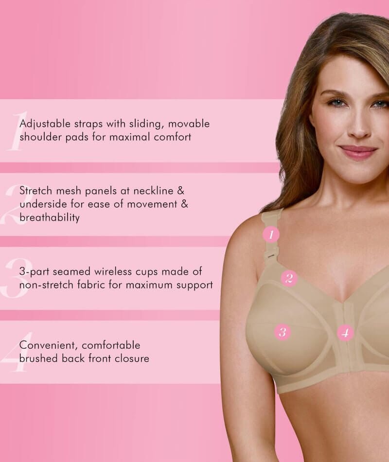 Exquisite Form Fully Front Close Wirefree Classic Support Bra - Nude Bras 
