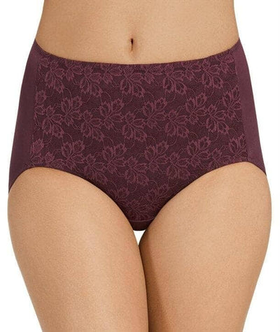 Jockey No Ride Up Microfibre and Lace Full Brief - Blackberry Delight Knickers 